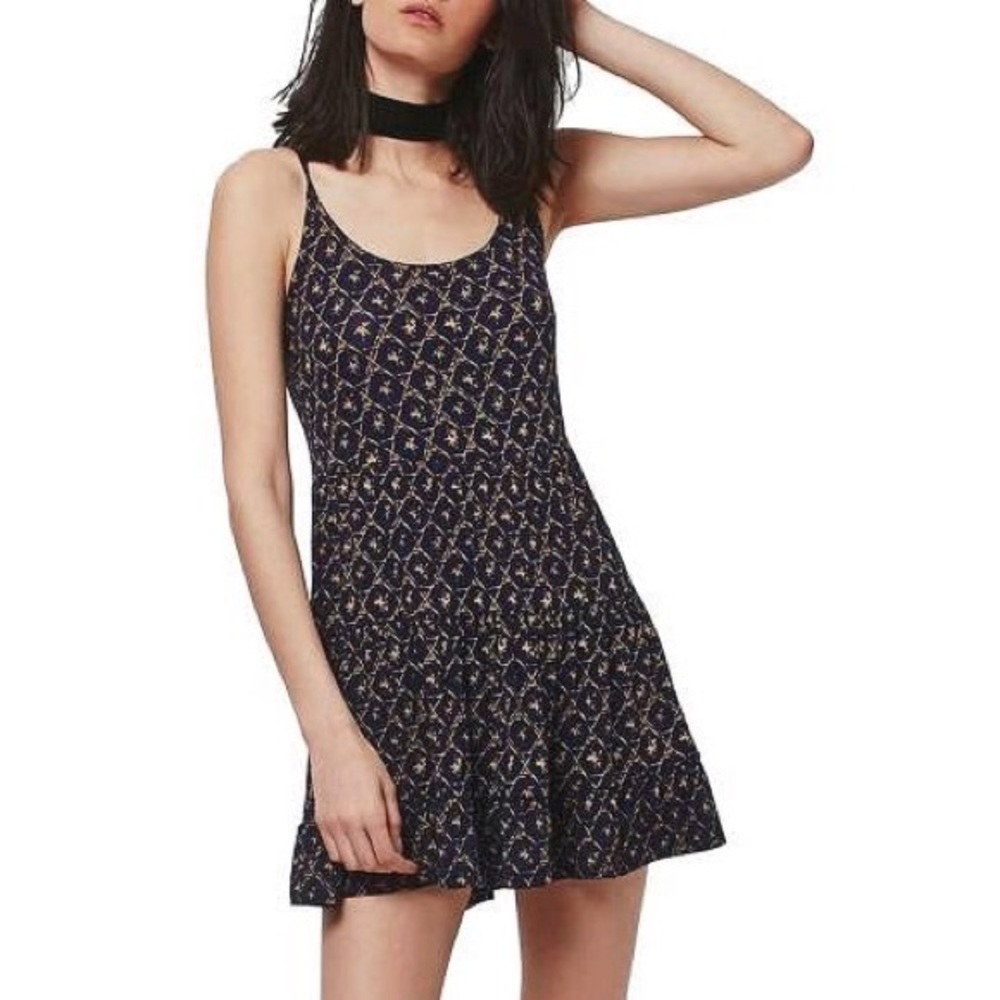 Topshop batik print tiered tunic dress